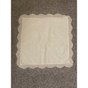 Vintage Ivory Lace-Trimmed Cotton Napkins Set Of 6 With Scalloped Edges And Ligh